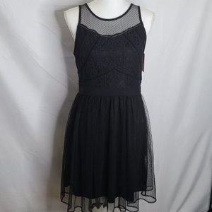 Xhilaration Black Lace Mesh Sleeveless Dress